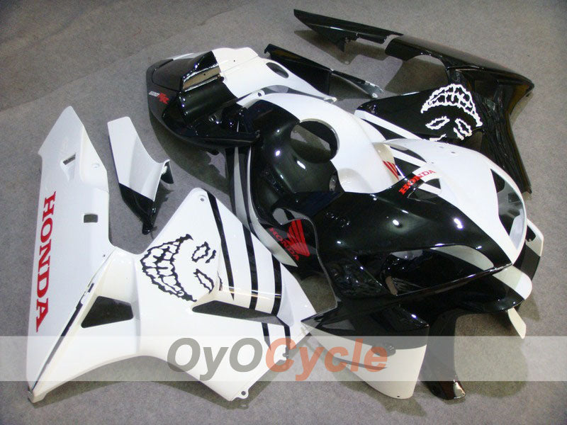 Verkleidungssatz für Einspritzung für CBR600RR 05-06 - Weiß, Schwarz - Skull #OYO87900350 Hauptbild