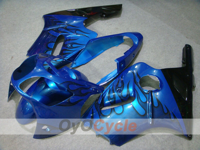 Spritzguss-Verkleidungssatz für 00-01 NINJA ZX-12R - Blau, Schwarz - Flamme #OYO87903068 Hauptbild