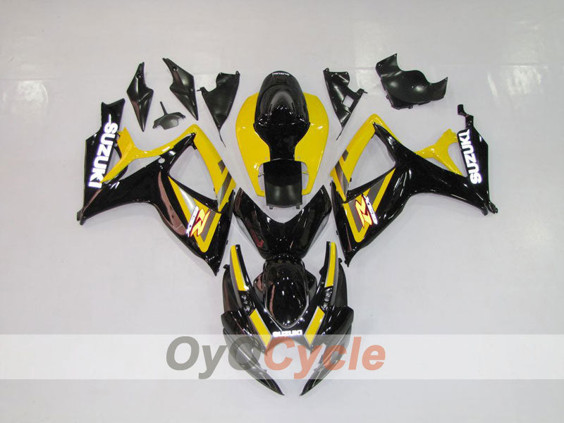 Einspritz-Verkleidungskit für 06-07 GSX R600 - Gelb, Schwarz, Matt - Werksstil #OYO87901539