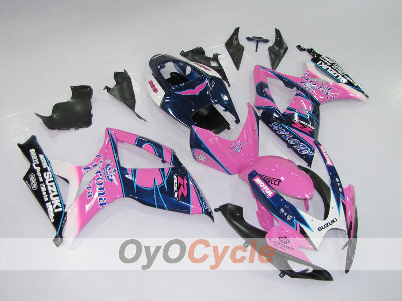 Einspritzverkleidungssatz für GSX R600 06-07 - Schwarz, Pink - Corona, MOTUL #OYO87901433
