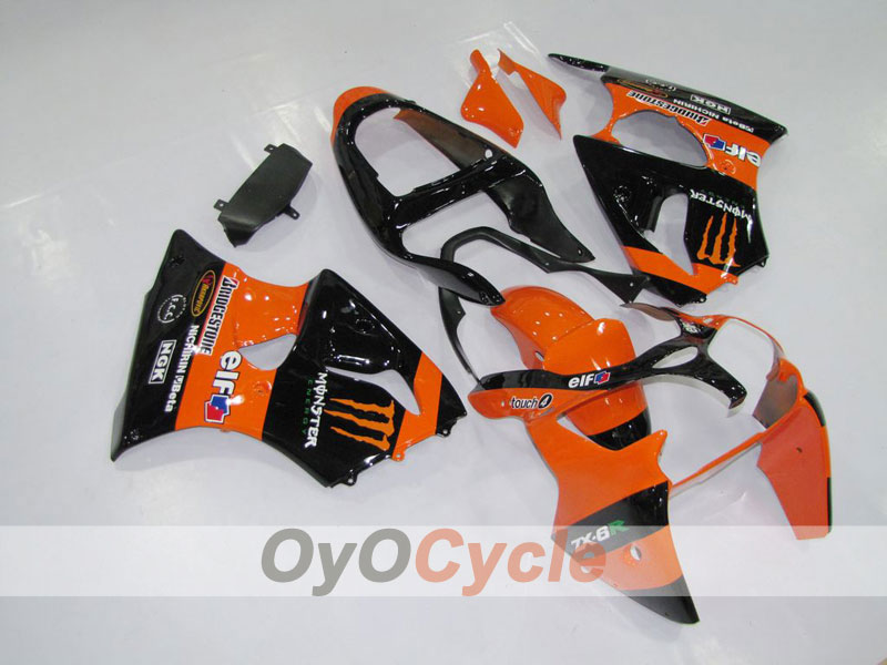 Einspritzverkleidungssatz für 00-02 NINJA ZX-6R - Orange, Schwarz - Monster #OYO87901715 Hauptbild