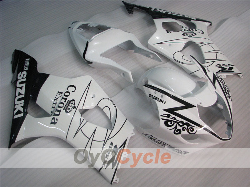 Spritzguss-Verkleidungssatz für 03-04 GSX R1000 - Weiß, Schwarz - Corona #OYO87901824