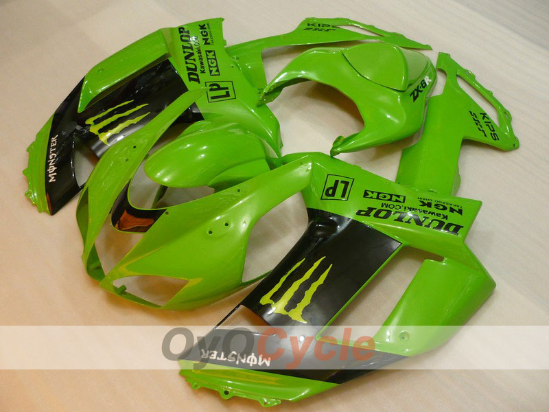 Einspritzverkleidungssatz für 07-08 NINJA ZX-6R - Grün, Schwarz - Monster #OYO87901967