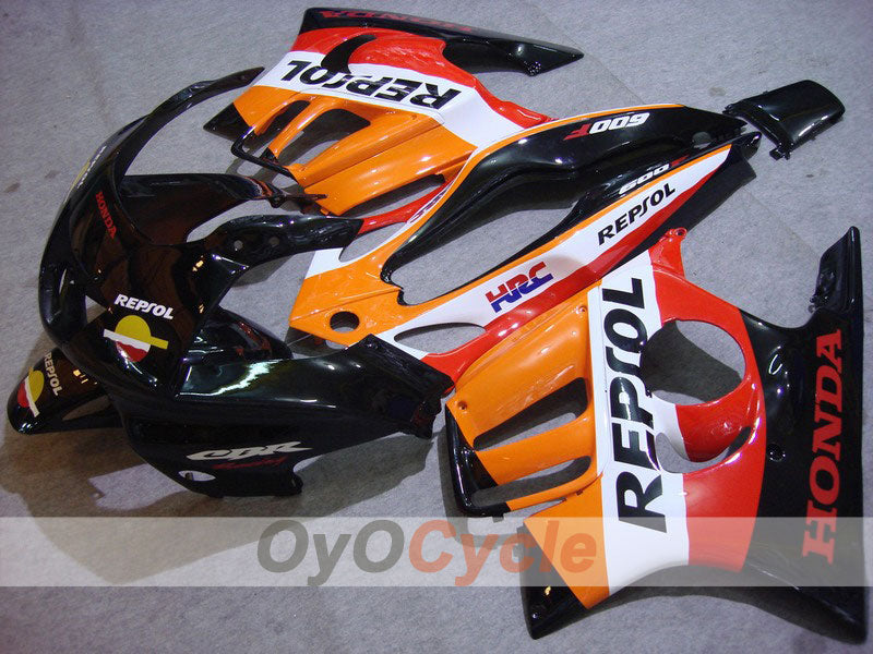 Verkleidungssatz für Einspritzmodelle 95-96 CBR600F3 - Orange, Schwarz - Repsol #OYO87902766 Hauptbild