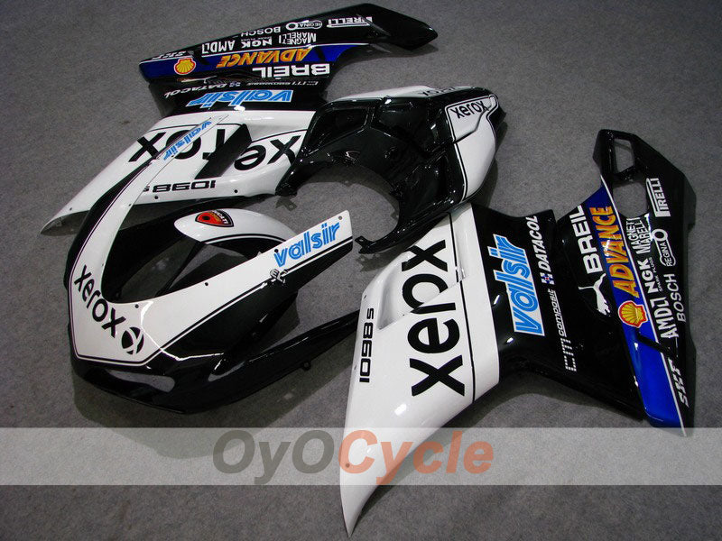 Einspritz-Verkleidungssatz für Ducati 848 08-13 - Weiß, Schwarz - Xerox #OYO87902268 Hauptbild