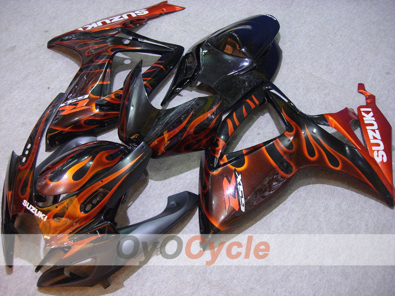 Einspritzverkleidungskit für 06-07 GSX R750 - Orange, Schwarz - Flame #OYO87901296 Hauptbild