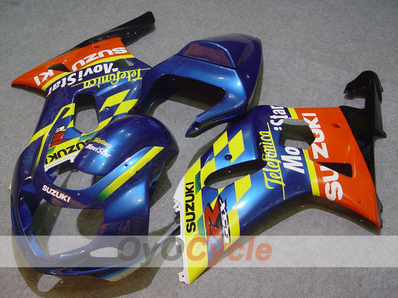 Verkleidungssatz für Einspritzmodelle, GSX R600, 01-03 - Gelb, Blau - Movistar #OYO87901067 Hauptbild