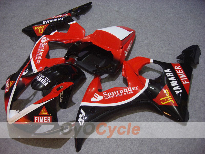 Verkleidungssatz für Einspritzung für 05 YZF-R6 - Rot, Schwarz - Santander #OYO87902622
