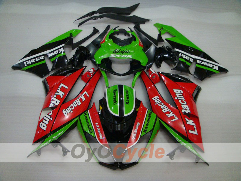 Spritzguss-Verkleidungssatz für 09-12 NINJA ZX-6R - Rot, Grün - Motocard #OYO87901990