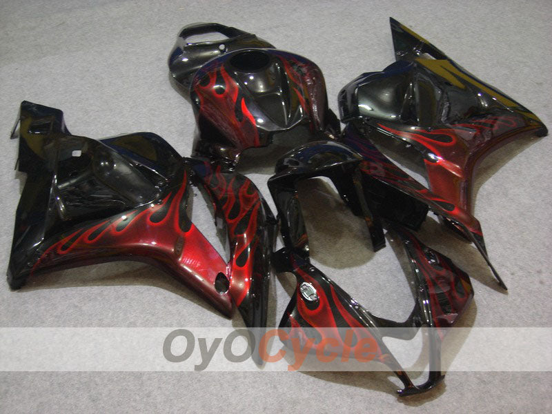 Einspritzverkleidungssatz für CBR600RR 09-12 - Rot, Schwarz - Flame #OYO87900442 Hauptbild