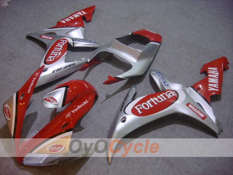 Einspritzverkleidungssatz für 02-03 YZF-R1 - Rot, Silber - Fortuna, MOTUL #OYO87900798 Hauptbild