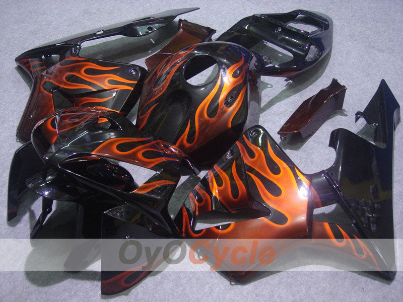 Verkleidungssatz für Einspritzer für CBR600RR 05-06 - Weiß, Schwarz - Flammenmuster #OYO87900245
