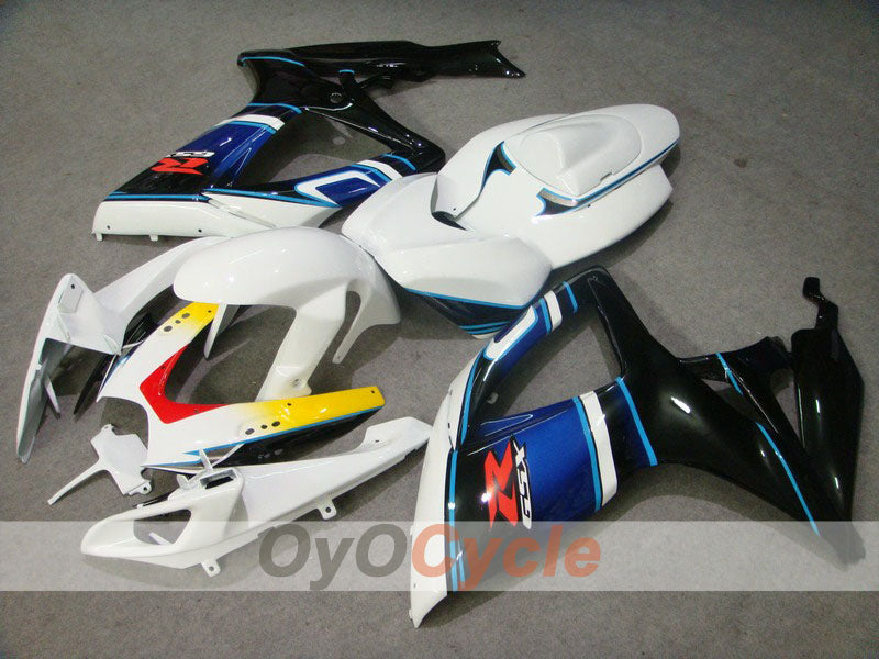 Verkleidungssatz für 06-07 GSX R750 - Weiß, Schwarz - Werksdesign #OYO87901342 Hauptbild