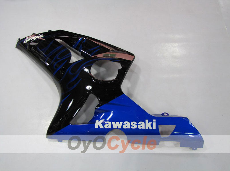 Verkleidungssatz für Einspritzermodelle für 03-04 NINJA ZX-6R - Blau, Schwarz - Flammen #OYO87901793