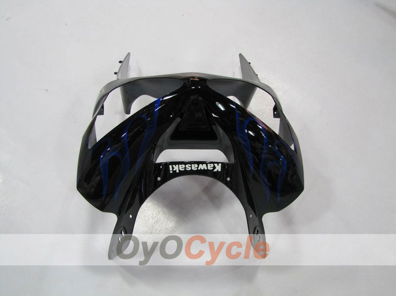 Verkleidungssatz für Einspritzermodelle für 03-04 NINJA ZX-6R - Blau, Schwarz - Flammen #OYO87901793