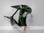 Verkleidungssatz für Einspritzermodelle für 03-04 NINJA ZX-6R - Grün, Schwarz - Flammen #OYO87901795