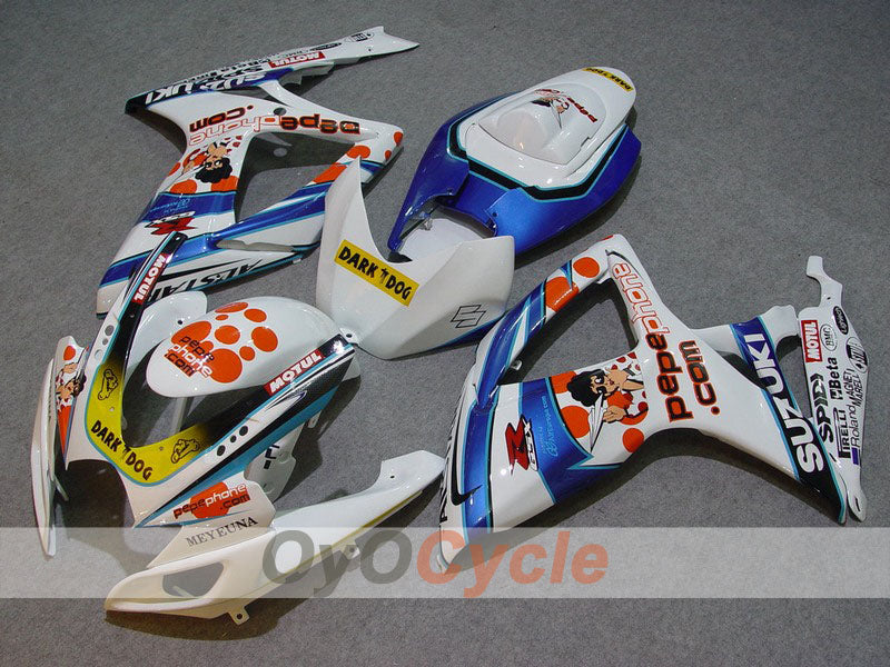 Einspritz-Verkleidungskit für GSX R600 06-07 - Blau, Weiß - Dark Dog #OYO87901459 Hauptbild