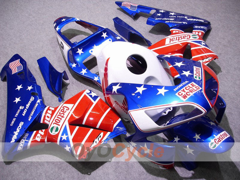 Verkleidungssatz aus Spritzguss für CBR600RR 03-04 - Rot, Blau - Castrol #OYO87902507 Hauptbild