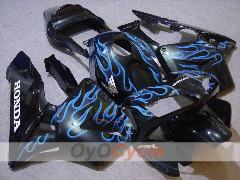 Verkleidungssatz für Einspritzmodelle 03-04 CBR600RR - Blau, Schwarz - Flame #OYO87902517 Hauptbild