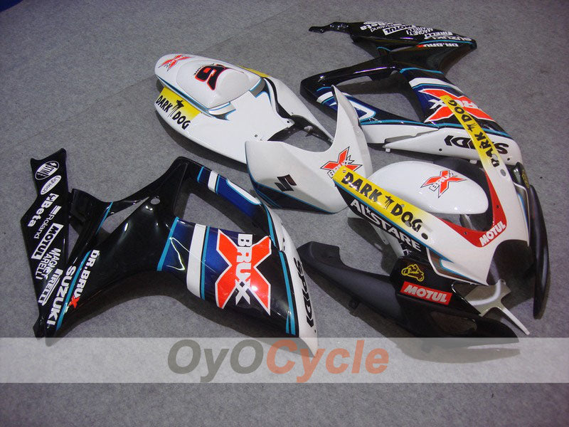 Einspritz-Verkleidungskit für GSX R600 06-07 - Weiß, Schwarz - Dark Dog #OYO87901461
