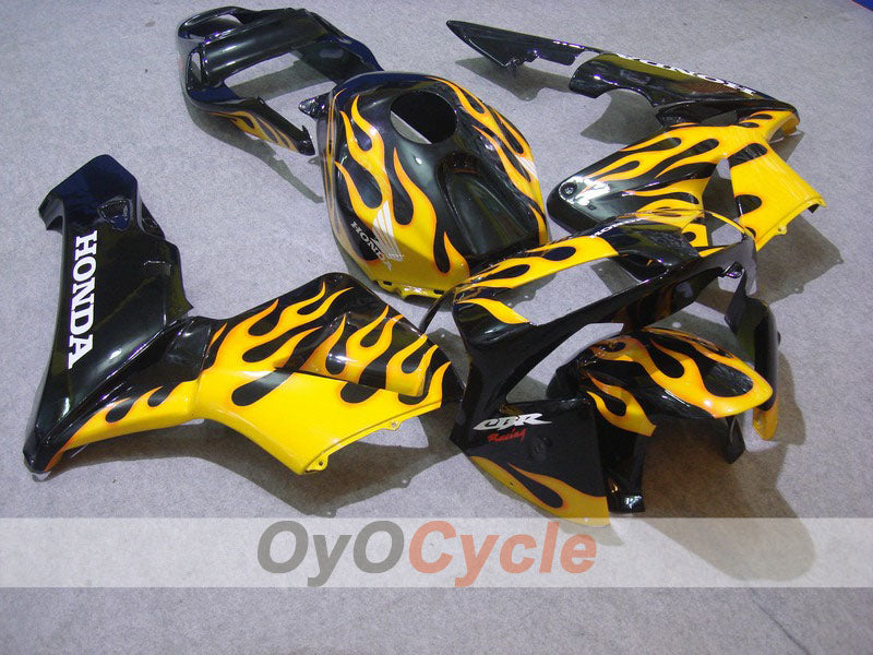 Verkleidungssatz für Einspritzmodelle 03-04 CBR600RR - Gelb, Schwarz - Flame #OYO87902518 Hauptbild