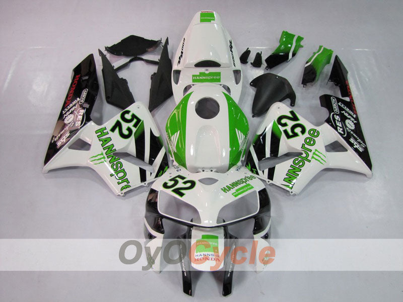 Verkleidungssatz für Einspritzermodelle 05-06 CBR600RR - Grün, Weiß, Schwarz - HANN Spree #OYO87900250
