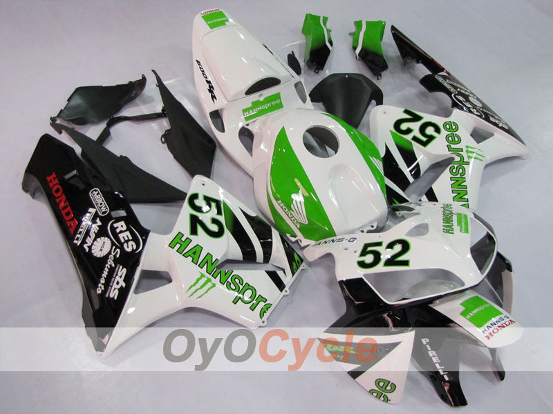 Verkleidungssatz für Einspritzermodelle 05-06 CBR600RR - Grün, Weiß, Schwarz - HANN Spree #OYO87900250