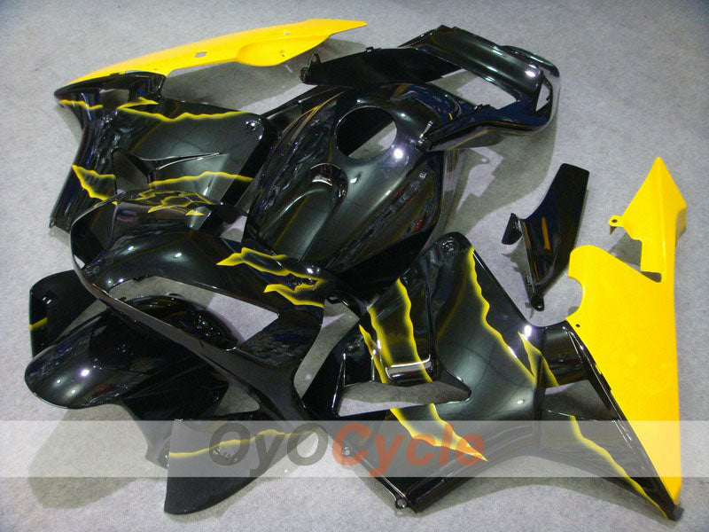 Verkleidungssatz für Einspritzmodelle 03-04 CBR600RR - Gelb, Schwarz - Flame #OYO87902520 Hauptbild