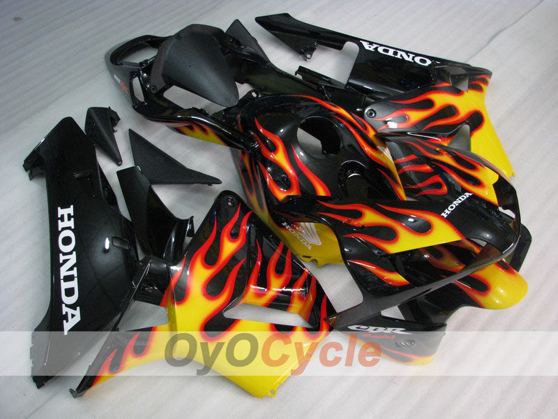 Verkleidungssatz für Einspritzmodelle 03-04 CBR600RR - Gelb, Schwarz - Flame #OYO87902521