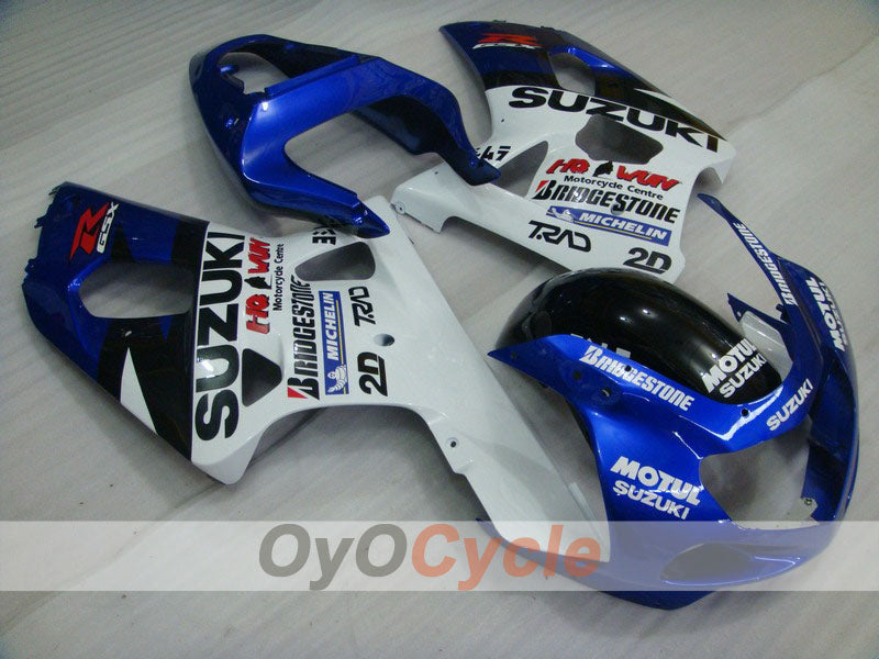 Einspritz-Verkleidungssatz für GSX R600 01-03 - Blau, Weiß - Werksstil #OYO87901107