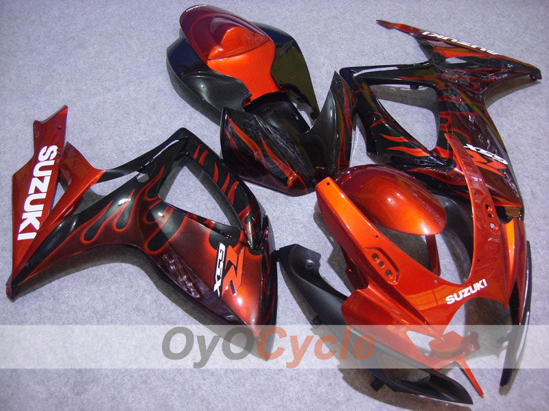Einspritz-Verkleidungssatz für GSX R750 06-07 - Orange, Schwarz - Flamme #OYO87901289 Hauptbild