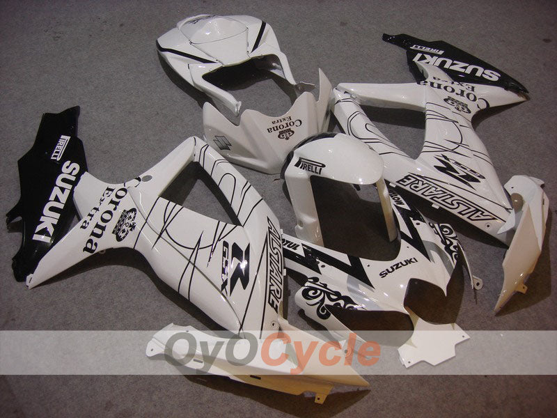 Spritzguss-Verkleidungssatz für 08-10 GSX R600 - Weiß, Schwarz - Corona #OYO87901609 Hauptbild