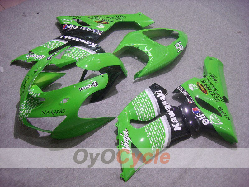 Spritzguss-Verkleidungssatz für 05-06 NINJA ZX-6R - Grün, Schwarz - Nakano #OYO87901888 Hauptbild