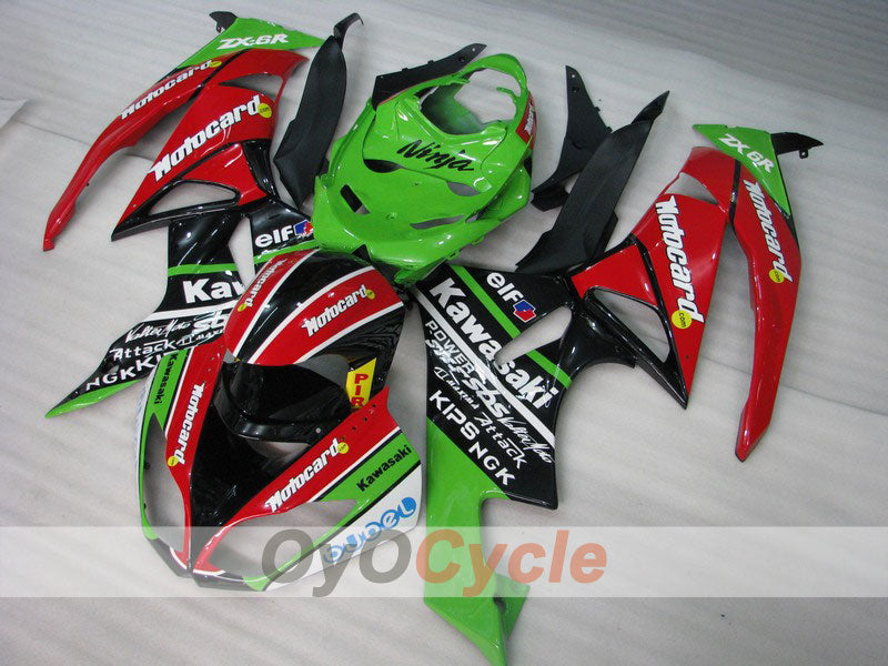 Spritzguss-Verkleidungssatz für 09-12 NINJA ZX-6R - Rot, Grün - Motocard #OYO87901991 Hauptbild
