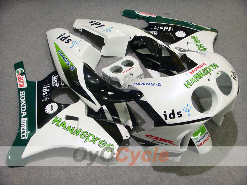 Verkleidungssatz für Einspritzmodelle, 90-94 CBR250RR - Weiß, Schwarz - HANN Spree #OYO87902951 Hauptbild