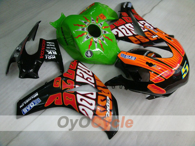 Verkleidungssatz für Einspritzmodell 08-11 CBR1000RR - Orange, Schwarz - Rossi #OYO87900725 Hauptbild
