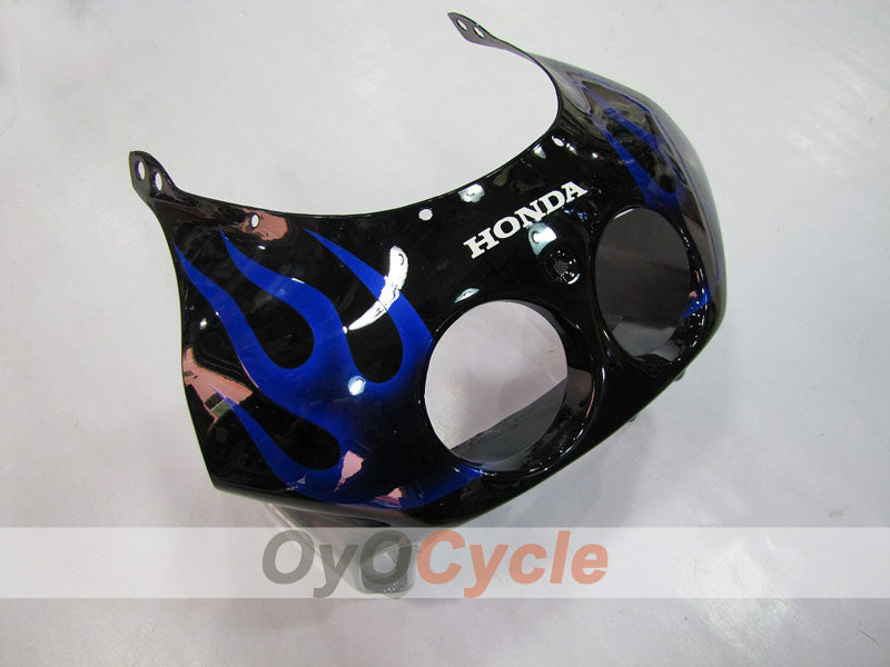 Verkleidungssatz für Einspritzmodelle, 90-94 CBR250RR - Blau, Schwarz - Flame #OYO87902949