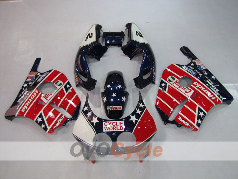 Einspritz-Verkleidungssatz für CBR250RR 90-94 - Rot, Blau - Castrol #OYO87902956 Zweitbild