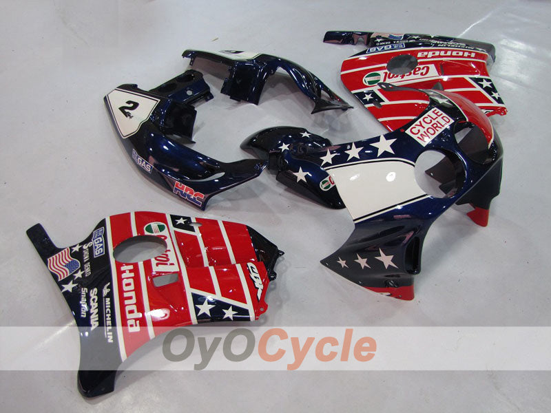Einspritz-Verkleidungssatz für CBR250RR 90-94 - Rot, Blau - Castrol #OYO87902956 Hauptbild