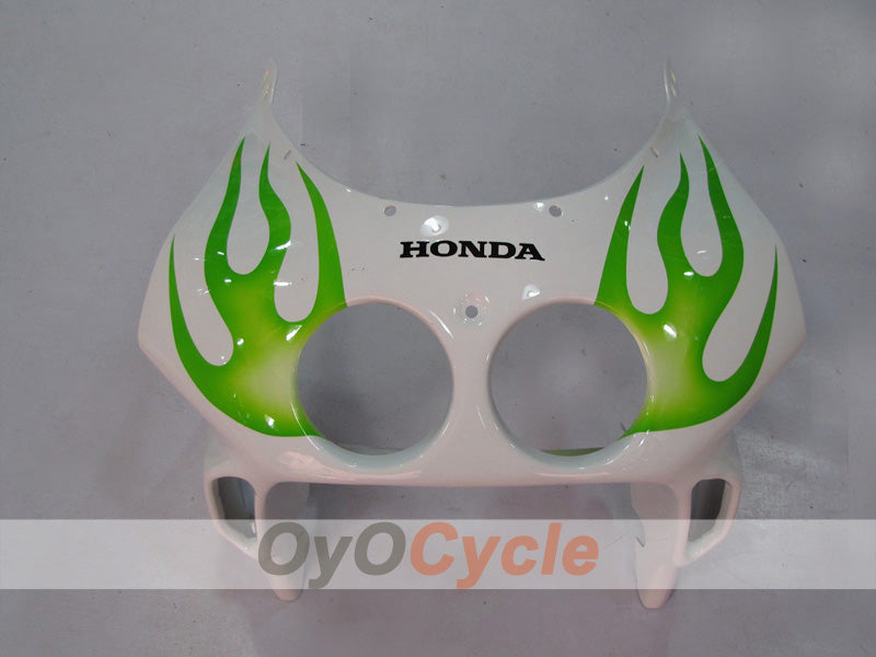 Verkleidungssatz für Einspritzmodelle, 90-94 CBR250RR - Grün, Weiß - Flame #OYO87902947
