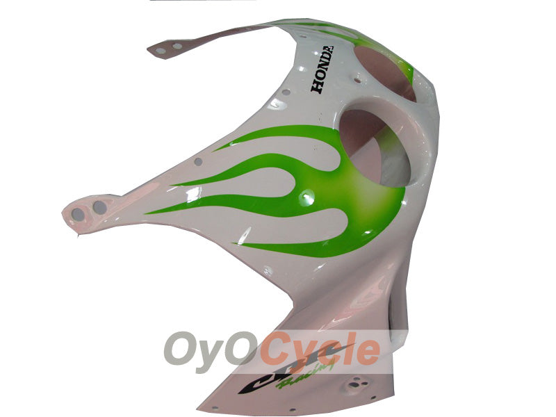Verkleidungssatz für Einspritzmodelle, 90-94 CBR250RR - Grün, Weiß - Flame #OYO87902947