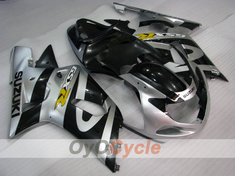 Verkleidungssatz für Einspritzmodelle 01-03 GSX R600 - Schwarz, Silber - Werksdesign #OYO87901128