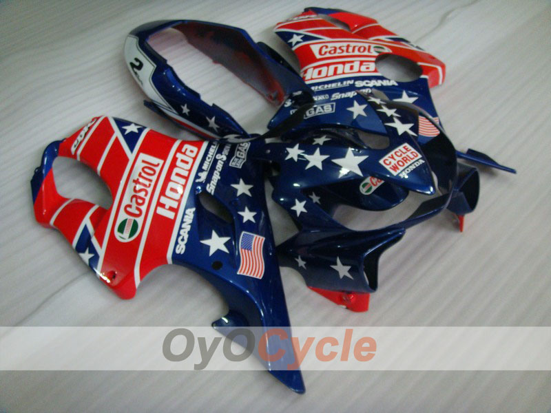 Verkleidungssatz für Einspritzmodelle 04-07 CBR600F4i - Rot, Blau - Castrol #OYO87900196 Hauptbild