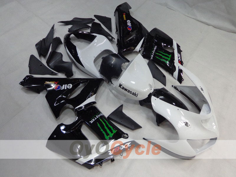 Verkleidungssatz für Einspritzmodelle 05-06 NINJA ZX-6R - Weiß, Schwarz - Monster #OYO87901876 Hauptbild