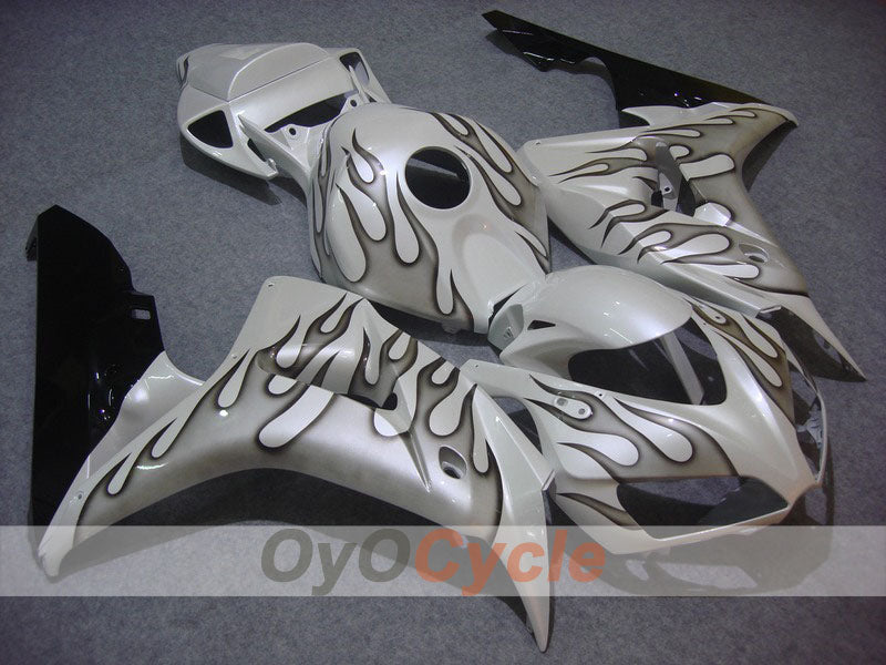 Einspritzverkleidungssatz für CBR1000RR 06-07 - Weiß, Silber - Flamme #OYO87900586