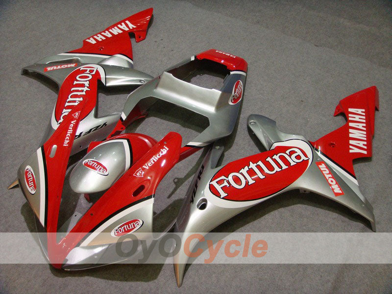 Einspritzverkleidungssatz für 02-03 YZF-R1 - Rot, Silber - Fortuna, MOTUL #OYO87900799 Hauptbild
