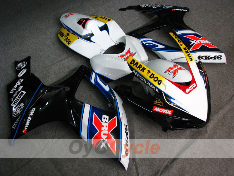 Einspritz-Verkleidungskit für GSX R600 06-07 - Weiß, Schwarz - Dark Dog #OYO87901464