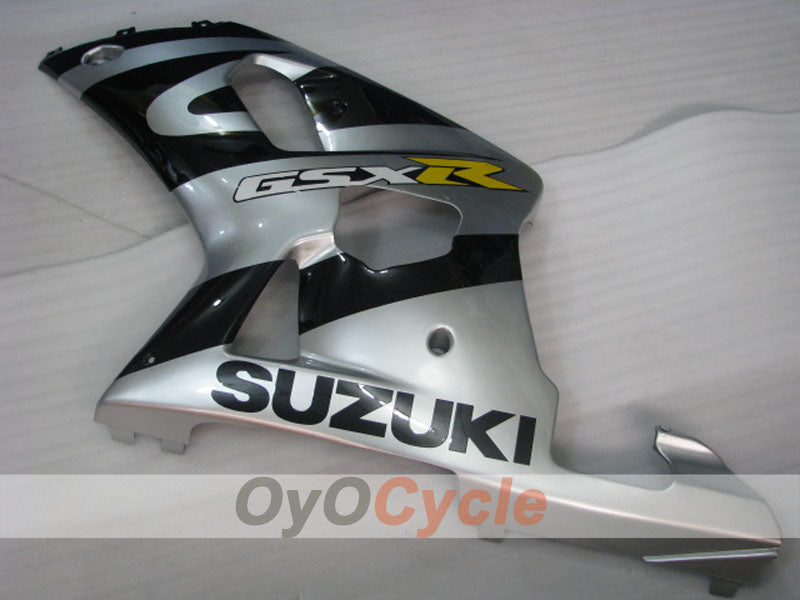 Verkleidungssatz für Einspritzmodelle 01-03 GSX R600 - Schwarz, Silber - Werksdesign #OYO87901128