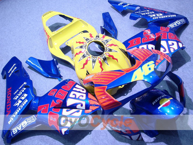 Verkleidungssatz für Einspritzermodelle der CBR600RR 03-04 - Gelb, Blau - Rossi #OYO87902543 Hauptbild