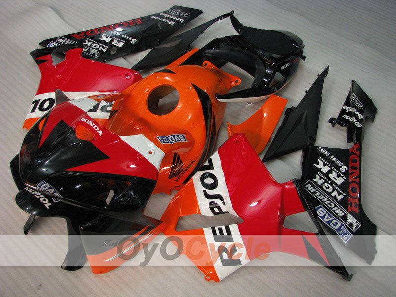Verkleidungssatz für Einspritzung für CBR600RR 05-06 - Orange, Schwarz - MICHELIN, RK, Repsol #OYO87900333